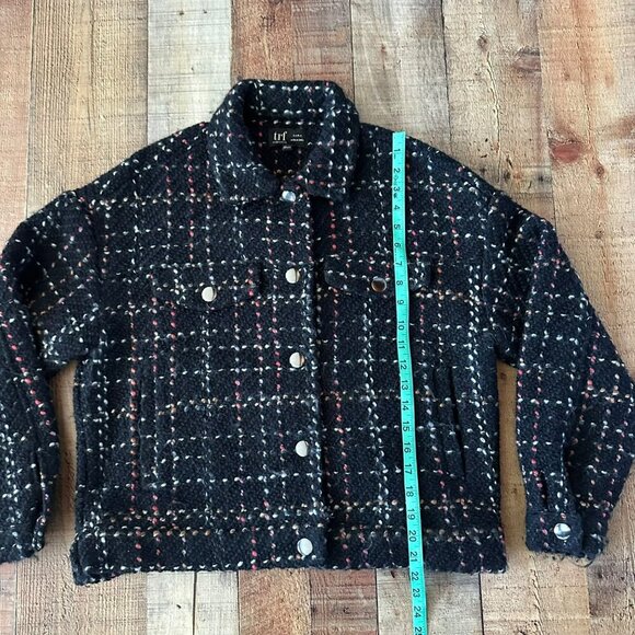 Zara Trf Collection Womens Tweed Jacket S/M Black Wool & Acrylic Blend - Picture 3 of 7